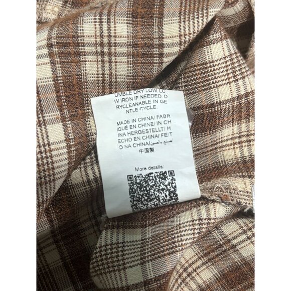 Shein Womens Brown Plaid Wide-Leg Trousers Size M Polyester/Rayon Blend - Picture 5 of 9